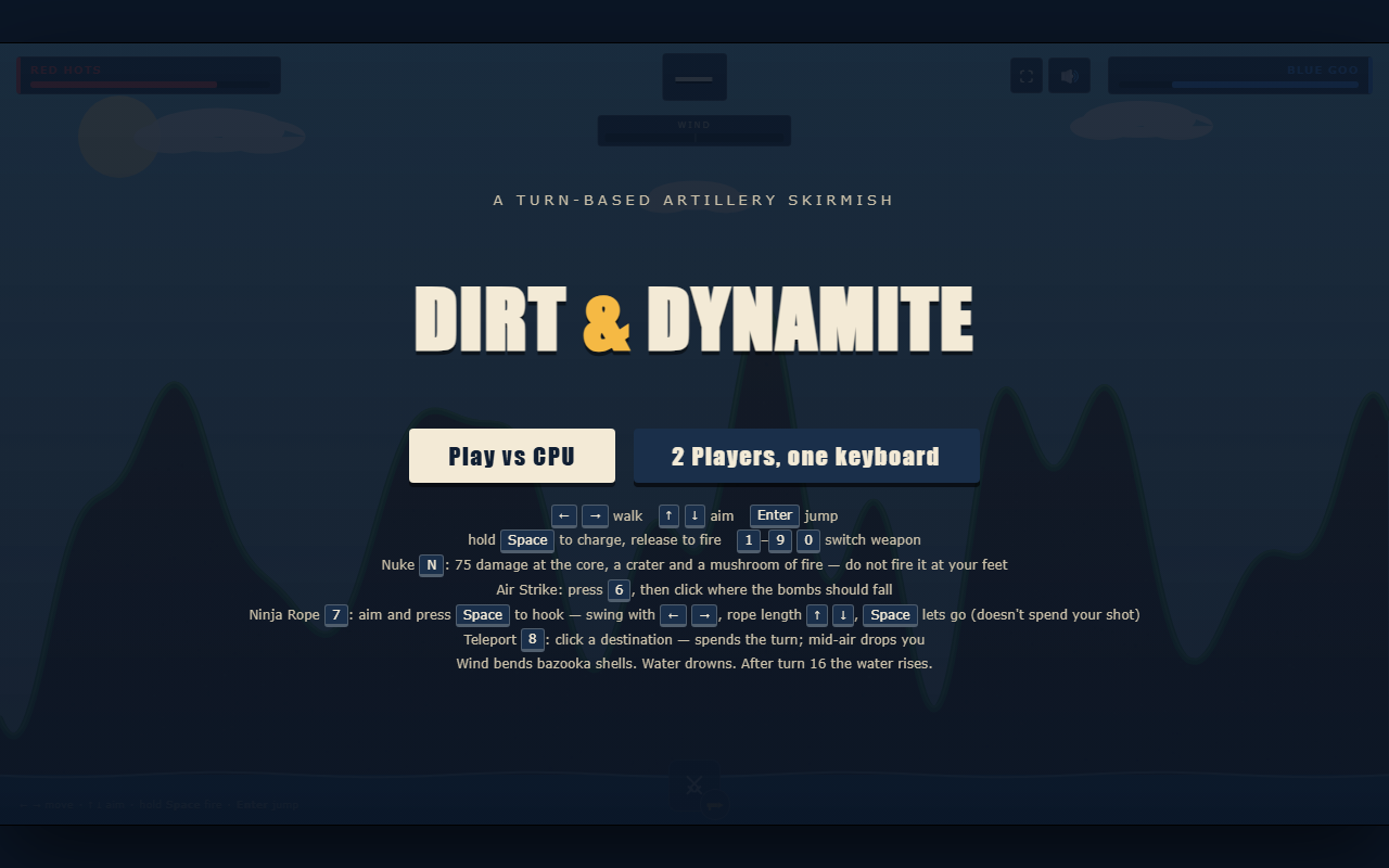 Dirt & Dynamite title screen
