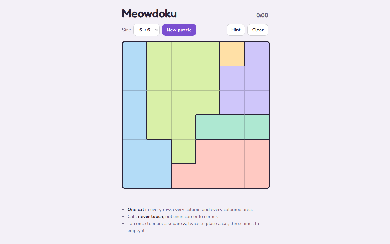 Meowdoku board